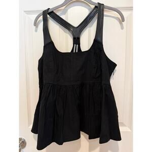 Find Anthropologie tank with faux leather detail